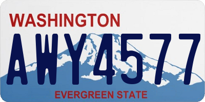 WA license plate AWY4577