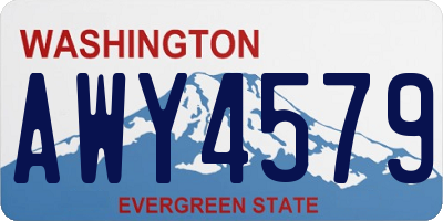 WA license plate AWY4579
