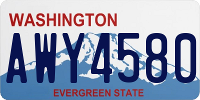 WA license plate AWY4580