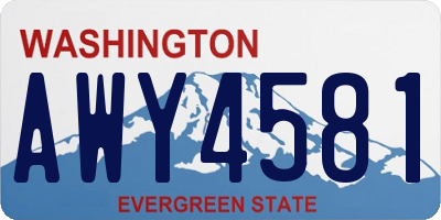 WA license plate AWY4581