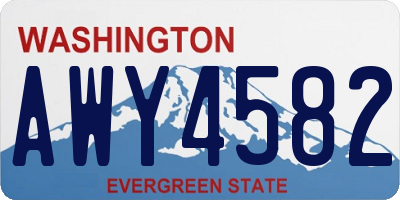 WA license plate AWY4582