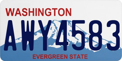 WA license plate AWY4583