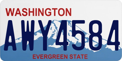 WA license plate AWY4584