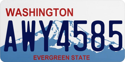 WA license plate AWY4585