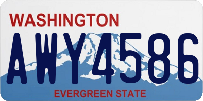 WA license plate AWY4586