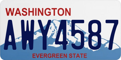 WA license plate AWY4587