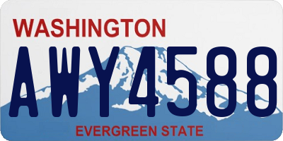 WA license plate AWY4588