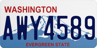 WA license plate AWY4589