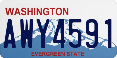 WA license plate AWY4591