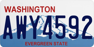 WA license plate AWY4592