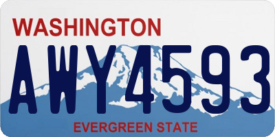 WA license plate AWY4593