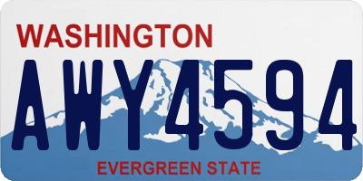 WA license plate AWY4594