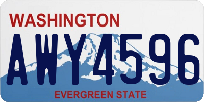 WA license plate AWY4596