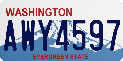 WA license plate AWY4597