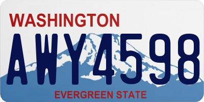 WA license plate AWY4598