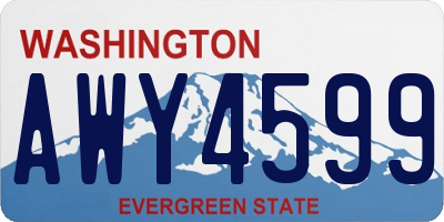 WA license plate AWY4599