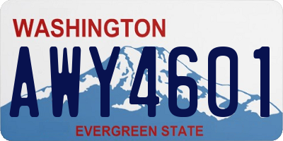 WA license plate AWY4601