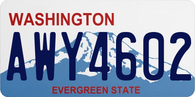 WA license plate AWY4602