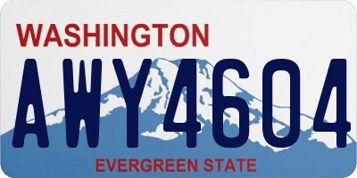 WA license plate AWY4604