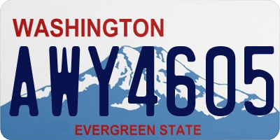 WA license plate AWY4605