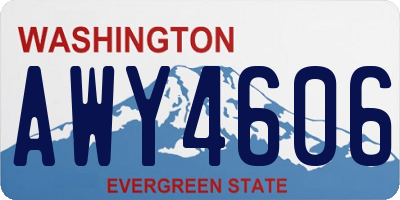 WA license plate AWY4606