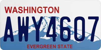 WA license plate AWY4607