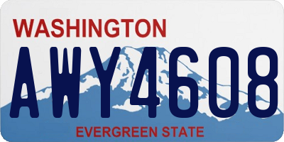 WA license plate AWY4608