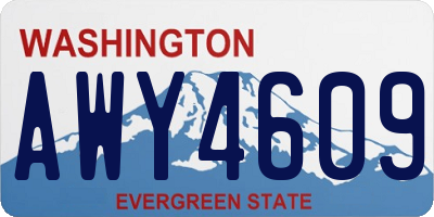 WA license plate AWY4609