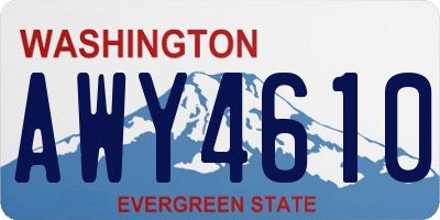 WA license plate AWY4610