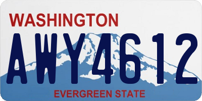 WA license plate AWY4612