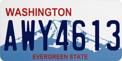 WA license plate AWY4613