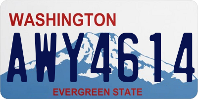 WA license plate AWY4614