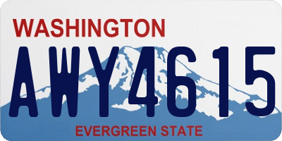 WA license plate AWY4615