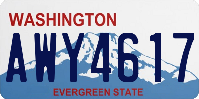 WA license plate AWY4617