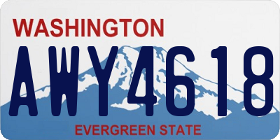 WA license plate AWY4618