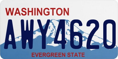 WA license plate AWY4620