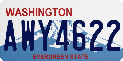 WA license plate AWY4622