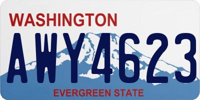 WA license plate AWY4623