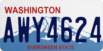 WA license plate AWY4624