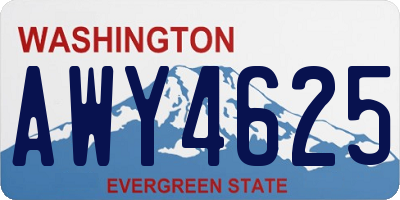 WA license plate AWY4625