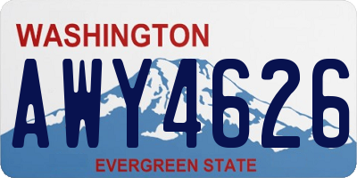 WA license plate AWY4626