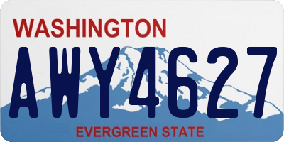 WA license plate AWY4627