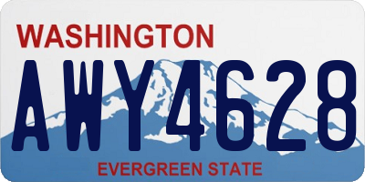 WA license plate AWY4628