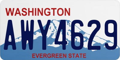 WA license plate AWY4629