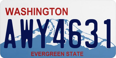 WA license plate AWY4631