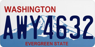 WA license plate AWY4632