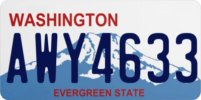 WA license plate AWY4633