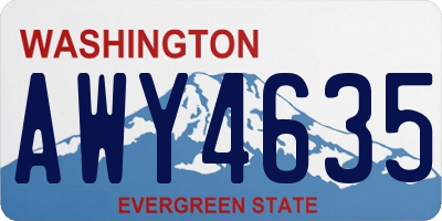 WA license plate AWY4635