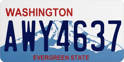 WA license plate AWY4637