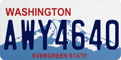 WA license plate AWY4640